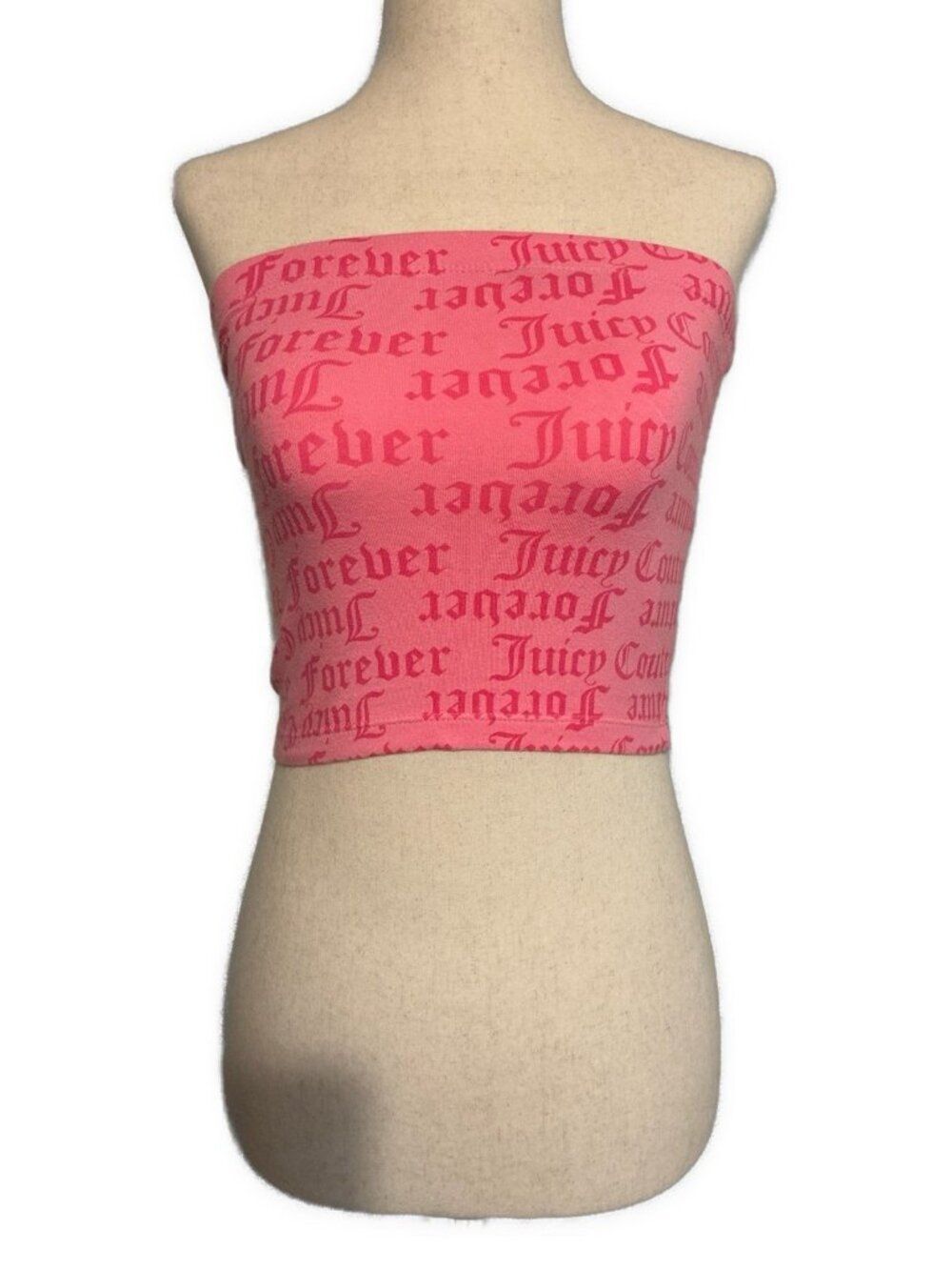 juicy couture Solid Pink Y2k Logo Tube Top Sleeveless Small